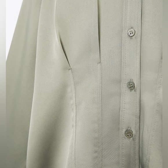 NWT Zara Fitted Satin Effect Shirt - Picture 4 of 5